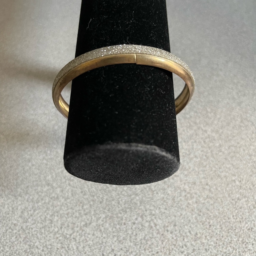 Gold Toned Frosted Bangle Bracelet